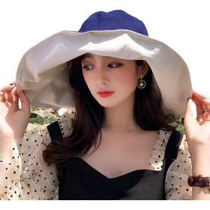 Büyük Boy Kenarlı Kova Şapka Katlanabilir Moda Plaj Şapkası (Yurt Dışından)