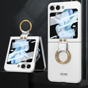 Galaxy Z Flip 5 Kılıf Yüzüklü Mat Leke Yapmaz Katlanabilir Tasarım Kamera Korumalı Slim Fit
