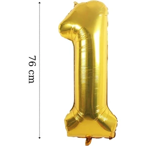 Tinky Winky Folyo Balon 1 Rakamı Helyum Balon 76 cm Altın Renk