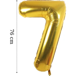 Tinky Winky Folyo Balon 7 Rakamı Helyum Balon 76 cm Altın Renk