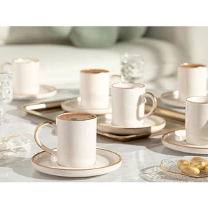 English Home Marella Porselen 6'lı Kahve Fincan Takımı 85 ml Gold