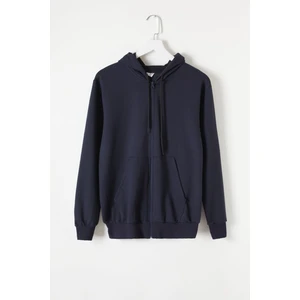 Cansın Mini Kız Çocuk Kapüşonlu Fermuarlı Lacivert Okul Hırkası 16192