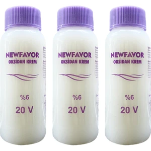 New Favor 3 Adet Oksidan Krem Saç Boya Sıvısı 6'lık 20 Volüme 60 ml