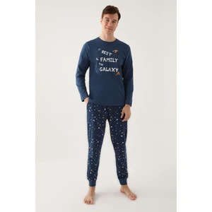 Erkek İndigo Pijama Takımı