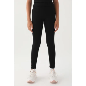 Siyah Paça Detay Kız Çocuk Tayt