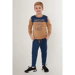 Nature Is In The Future Kahverengi Erkek Çocuk Eşofman Takımı