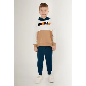 Hooray Beyaz Kahverengi Erkek Çocuk Eşofman Takımı