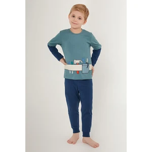 Tool Team Mavi Erkek Çocuk Uzun Kol Pijama Takım