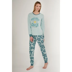 Su Yeşili Good Vibes Kadın Pijama Takımı