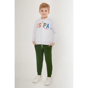 U.S. Polo Assn. Originals Beyaz Yeşil Erkek Çocuk Eşofman Takımı