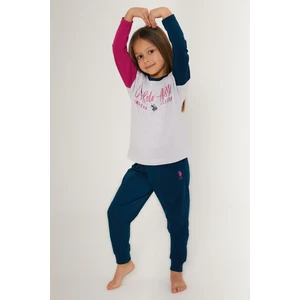 U.S. Polo Assn. Cute Gri Kız Çocuk Uzun Kol Pijama Takım