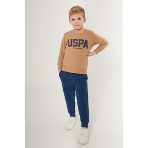 U.S. Polo Assn. Original Pattern Beyaz Erkek Çocuk Eşofman Takımı