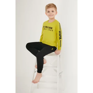 U.S. Polo Assn. Funny Yeşil Erkek Çocuk Uzun Kol Pijama Takım