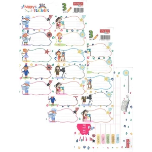 Okul Etiketi Kız Modeli 10 Lu 2 Yaprak Ders Programlı 1 Paket Defter Kitap Etiketi Desenli Renkli Etiket