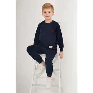 U.S. Polo Assn. Shaded Dotted Lacivert Erkek Çocuk Eşofman Takımı