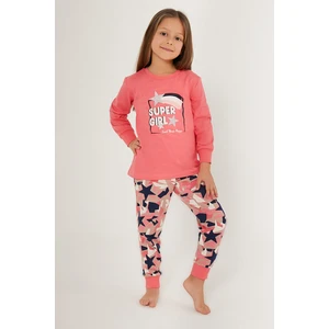 Super Girl Find Your Magic Pembe Kız Çocuk Uzun Kol Pijama Takım