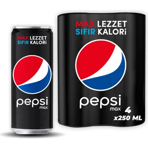 Max Şekersiz Kalorisiz Kola Kutu 4x250 ml