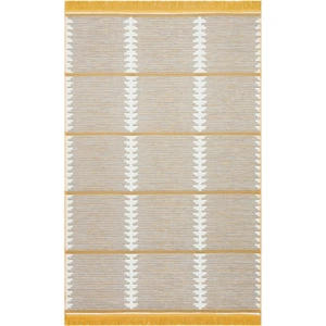 Eko Halı Arya Craft Kilim Arc 01 Whıte Yellow Hav ve Toz Vermez Yıkanabilir Modern Desenli Dokuma Kilim