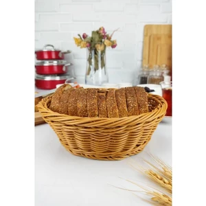 Rattan Ekmek Sepeti Yuvarlak Ekmeklik 21 cm Kahverengi - YK1446