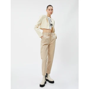 Havuç Pantolon Beli Lastikli Bağlamalı Pamuklu Cepli