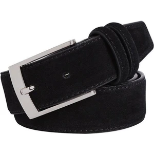 Kasva Deri 3.5 cm Siyah Süet Deri Kemer