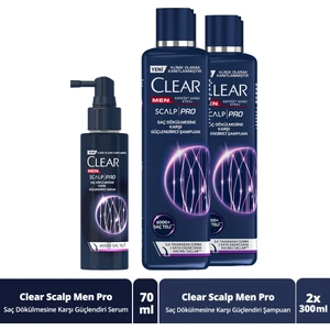 Men Scalp Pro Güçlendirici Şampuan Saç Dökülmesine ve Kepeğe Karşı Etkili 300 ml x2 + Güçlendirici Serum Saç Dökülmesine Karşı 70 ml
