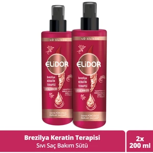 Sıvı Saç Bakım Sütü Brezilya Keratin Terapisi Hidrolize Keratin Marula Yağı E Vitamini 200 ml x2