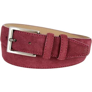 Kasva Deri 3.5 cm Bordo Süet Orijinal Deri Kemer
