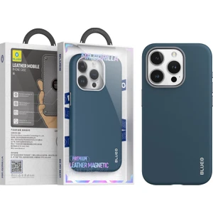 Apple iPhone 14 Pro Max Gerçek Deri Premium Magsafe Kılıf Lacivert