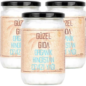Güzel Ada Gıda Organik Hindistan Cevizi Yağı 3x630 Ml (Soğuk Sıkım)