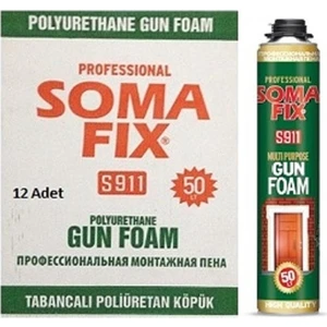 12 Adet Tabancalı 750 ml- 850 Gr Poliüretan Köpük Çelik Kapı Pencere İzolasyon Montaj Dolgu Pu Köpük