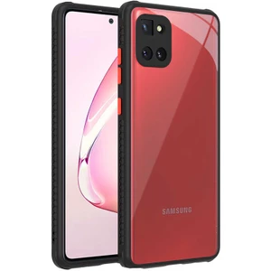 Heptek İletişim Samsung Galaxy A81 (Note 10 Lite) Kılıf Köşe ve Kamera Korumalı Arkası Şeffaf Renkli Tuşlu Silikon Kapak (Kaff)