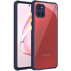 Heptek İletişim Samsung Galaxy A81 (Note 10 Lite) Kılıf Köşe ve Kamera Korumalı Arkası Şeffaf Renkli Tuşlu Silikon Kapak (Kaff)