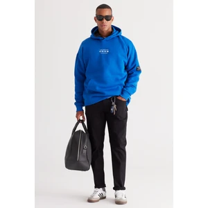 Altınyıldız Classics Erkek Mavi Oversize Fit Bol Kesim Kapüşonlu Içi Polarlı 3 Iplik Pamuklu Sweatshirt