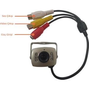 Analog Mini Araç Kamerası - 6 Ir Led, Hd Görüntü Kalitesi, Gündüz & Gece Modu