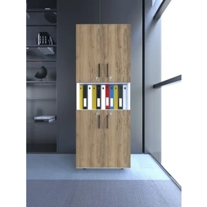 BGR Mobilya Beyaz Gövde Ahşap 4 Kilitli Kapak  Ofis Dolabı