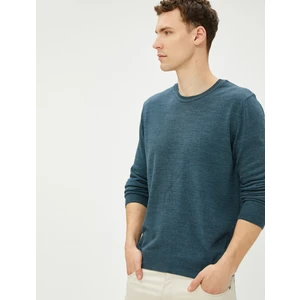 Basic Triko Kazak Bisiklet Yaka Dar Kesim Uzun Kollu