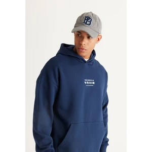Altınyıldız Classics Erkek Lacivert Oversize Fit Bol Kesim Kapüşonlu Içi Polarlı 3 Iplik Pamuklu Sweatshirt