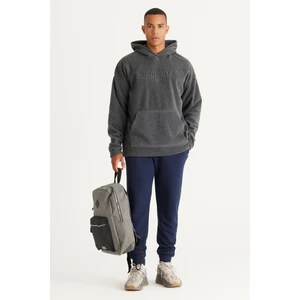 Altınyıldız Classics Erkek Antrasit-melanj Oversize Bol Kesim Kapüşonlu Polar Sweatshirt