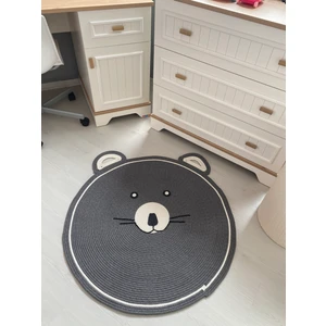 Haz Toz Vermez Antialerjik Jüt Dokuma Gri Sevimli Ayı Jüt Halı Bebek Çocuk Odası Halısı