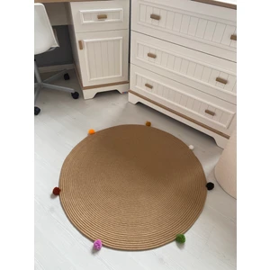 Haz Toz Vermez Antialerjik Jüt Dokuma Ponponlu Jüt Halı Bebek Çocuk Odası Halısı