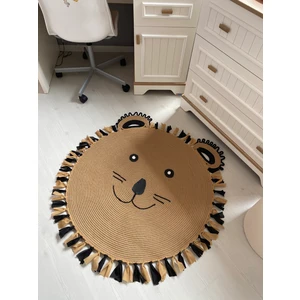 Haz Toz Vermez Antialerjik Jüt Dokuma Püsküllü Sevimli Ayı Jüt Halı Bebek Çocuk Odası Halısı