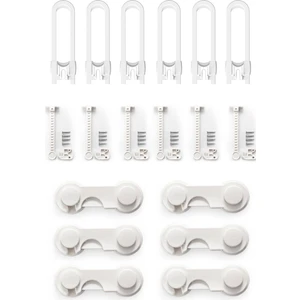 Ideal Baby 6 Adet Raylı Dolap Kilidi + 6 Adet Pencere Kilidi + 6 Adet Kapak Kilidi