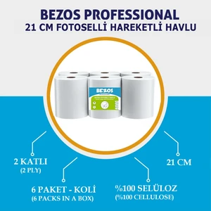 Professıonal 21 cm Fotoselli Hareketli Havlu 6'lı Rulo