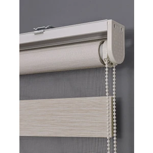 Ithal Bambu Kalın Sütlü Kahve Zebra Stor Perde Etek Dilimsiz