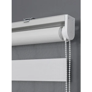 Ithal Bambu Kalın Beyaz Zebra Stor Perde Etek Dilimsiz