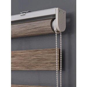 Ithal Bambu Kalın Kahverengi Zebra Stor Perde Etek Dilimsiz