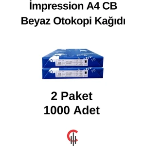 A4 Cb Beyaz Otokopi Kağıdı 2 Paket 1000 Adet