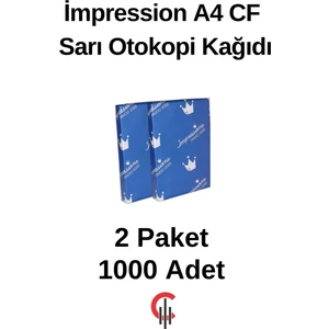 A4 Cf Sarı Otokopi Kağıdı 2 Paket 1000 Adet