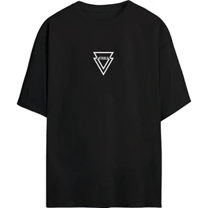 The Wert Unisex Stable Baskılı Siyah Oversize Tshirt